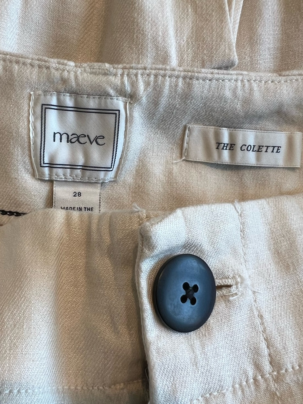 🇫🇷Anthropologie Colette Pants Maeve Linen Cropped Wide-Leg Pants New 28 France - Picture 15 of 15
